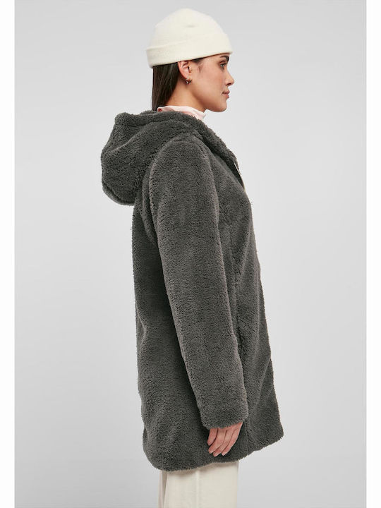 Damenmäntel Sherpa Braun Damenmantel mit Fell Details