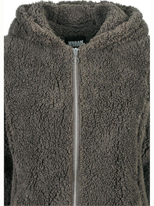 Damenmäntel Sherpa Braun Damenmantel mit Fell Details
