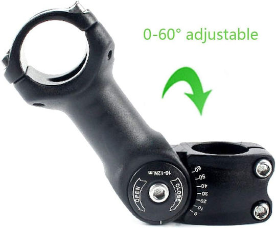Tijă Reglabilă De Ghidon Zola Unghi De Înclinare 0-60º Diametru 28,6 Mm Lungime 16 Cm Aliaj De Aluminiu Negru