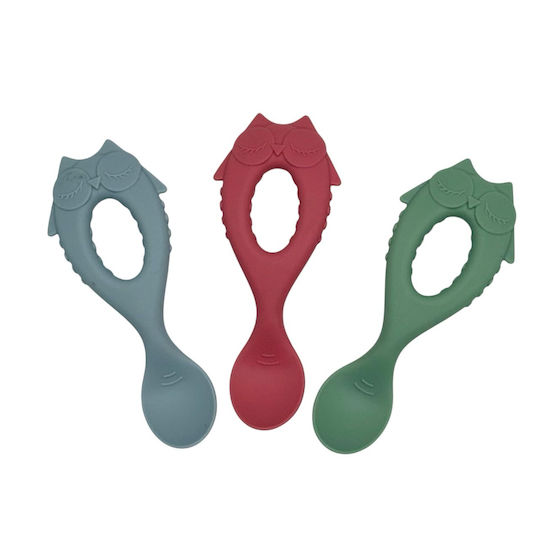 Dodo's Land Baby Spoon with Heat Sensing Silicone for 6+ Months Blue