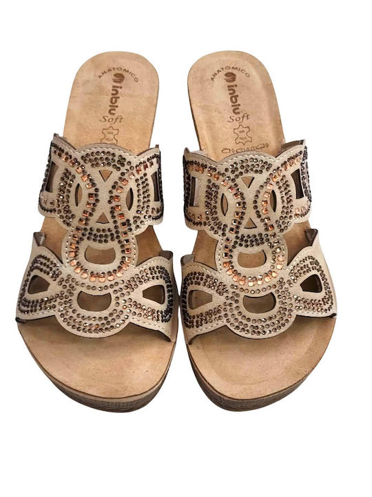 Anatomic Women's Summer Platforms in Slipper Style Beige