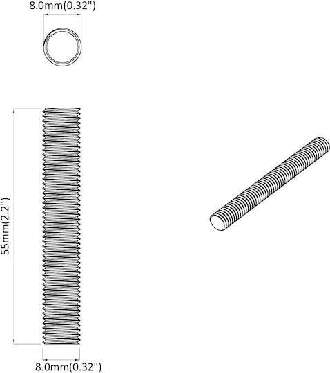 vidaXL Screw with Diameter M8 and Length 55mm 12 Pieces