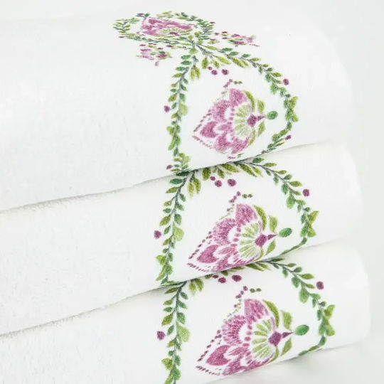 Borea Bath Towels Set of 3 pcs Lotus White