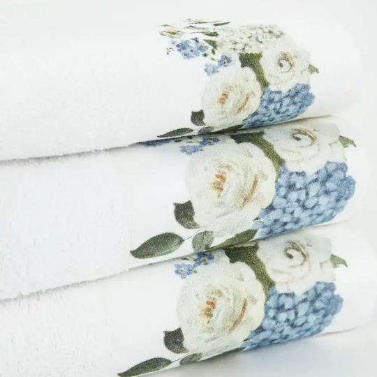 Borea Bath Towels Set 2 pcs Hortensia White