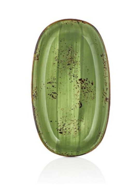 By Bone Oval Serving Platter Green Porcelain By Bone Oval Serving Platter Green Porcelain