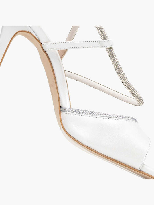 Damen Sandalen Aus Leder Weiß