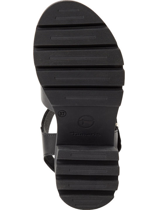 Damen Sandalen Aus Leder Schwarz