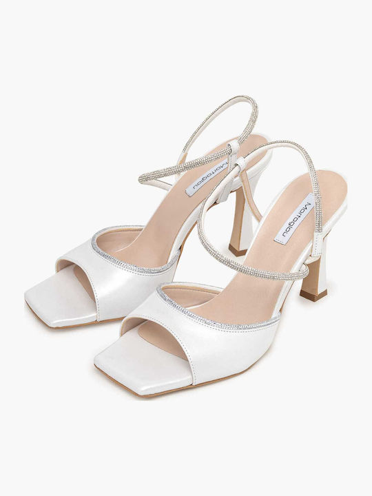 Damen Sandalen Aus Leder Weiß