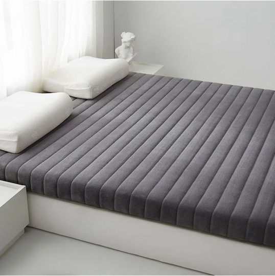 Gray Mattress Topper for Single Bed from Foam (150x200cm)