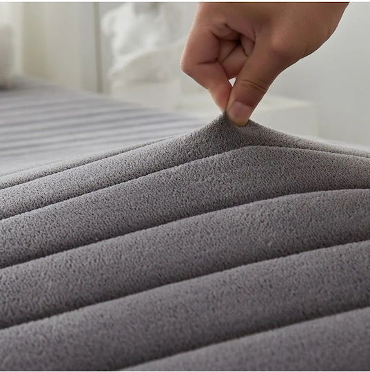 Gray Mattress Topper for Single Bed from Foam (150x200cm)
