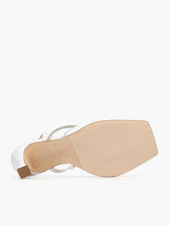 Damen Sandalen Aus Leder Weiß