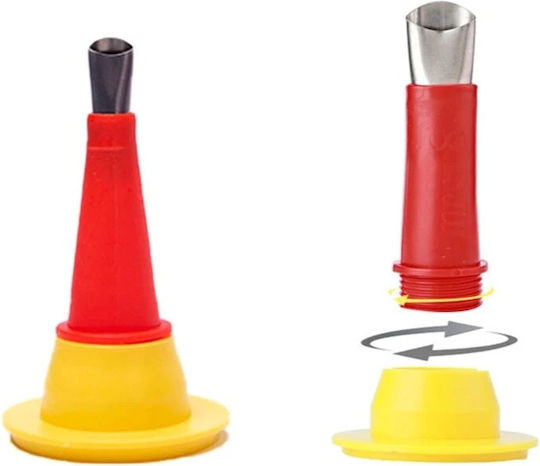 Set 32 Accesorii Pentru Aplicarea Siliconului Neted Duze Universale Zola Diverse Dimensiuni 5-35 Mm Reutilizabile Plastic Oțel Inoxidabil Roșu Galben