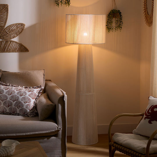 Adria Stehlampe Höhe 180cm mit Lampenbirnensockel für E27 Lampe Weiß