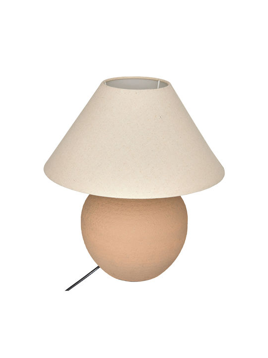 Seiya Ceramic Table Lamp for E27 Fitting with Orange Shade and Base