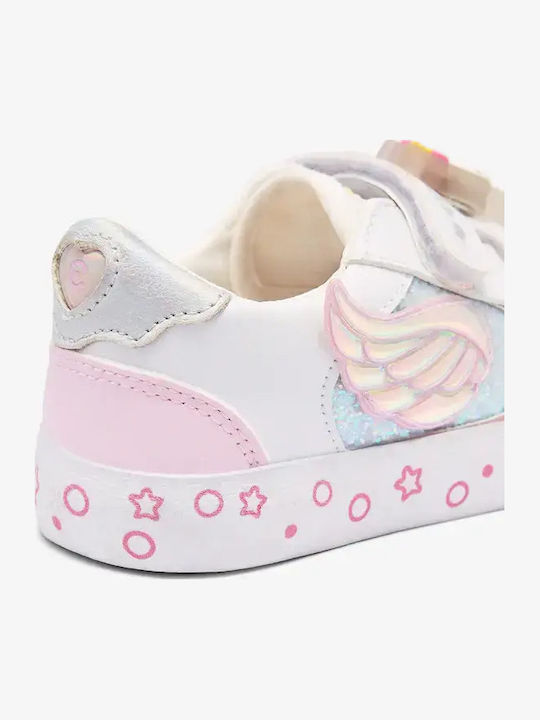 Kids Sneakers with Hoop & Loop Closure and White Lights