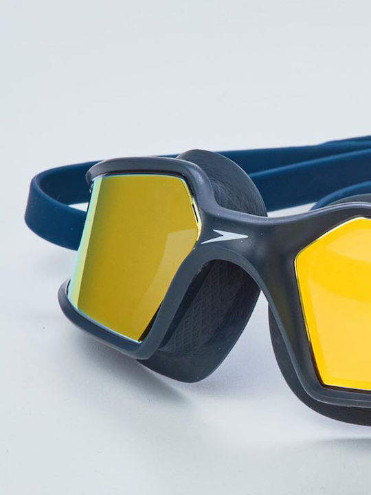 Speedo Hydropulse 8- Γυαλιά Κολύμβησης Ενηλίκων με Αντιθαμβωτικούς Φακούς Navy Blue Γκρι