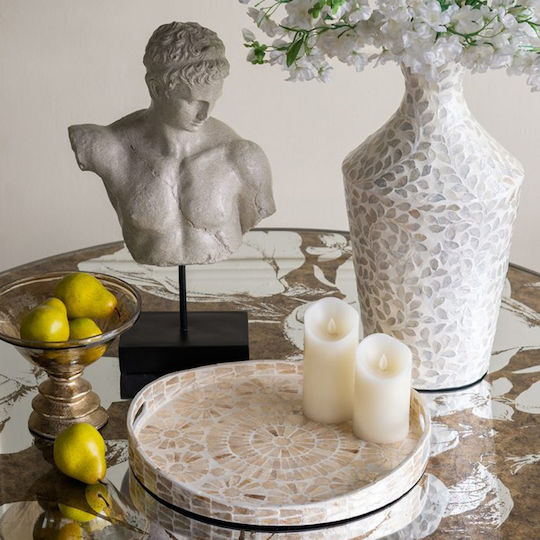 Artekko Διακοσμητικό Βάζο Μπαμπού Ivory Εκρού 25x25xΥ50cm