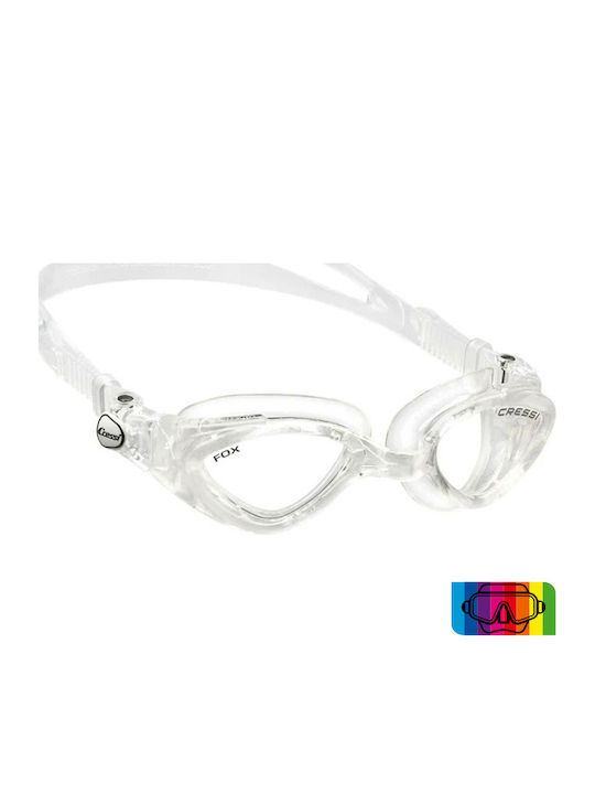 CressiSub Fox Swimming Goggles Adults with Anti-fog Lenses White