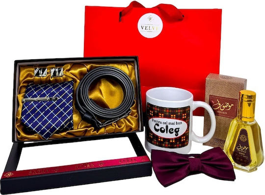 Set Gentleman Pachet Cel Mai Bun Coleg Set Cravată Ac Pin Butoni Curea Cană Personalizată Papion Parfum În Geantă Cadou