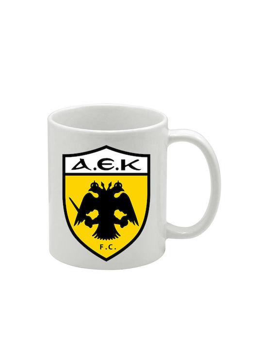 ΑΕΚ Κούπα Κεραμική Λευκή 330ml