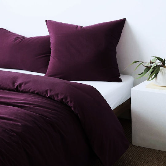 Kotonia Home Set Huse Pentru Pilote 100% Bumbac 150x200cm Simplu Cu Față De Pernă Violet