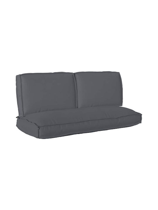vidaXL Waterproof Garden Chair Cushion with Backrest Oxford Grey 3 Pieces