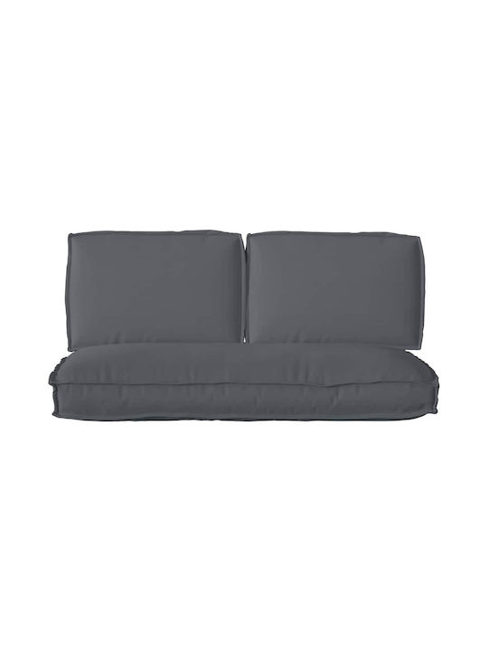 vidaXL Waterproof Garden Chair Cushion with Backrest Oxford Grey 3 Pieces