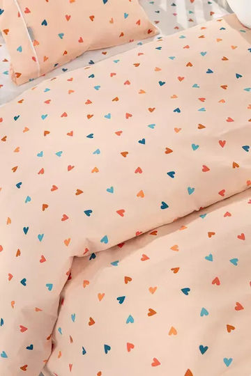 Guy Laroche Сет Единични Памучни Спални Комплекти Amore Amore Оранжев 165x250см 3 Бройки