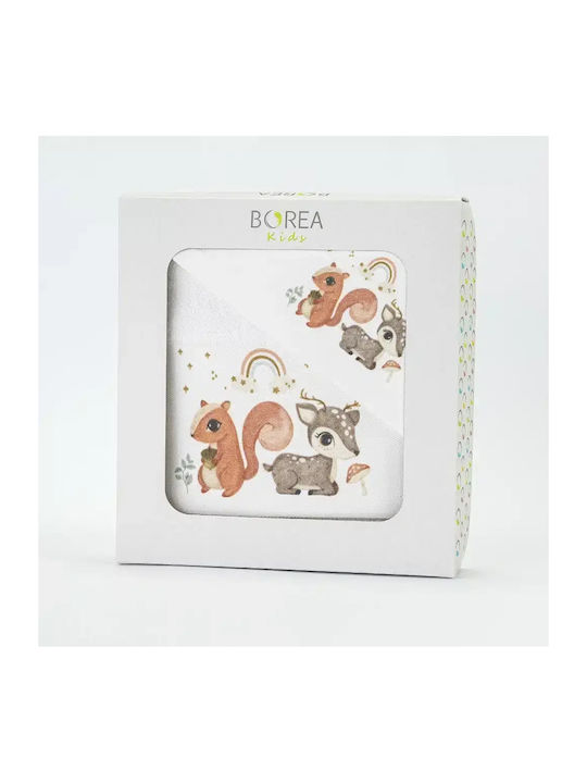 Borea Set Babyhandtücher 2 Stück Woodland Weiß 30x50cm