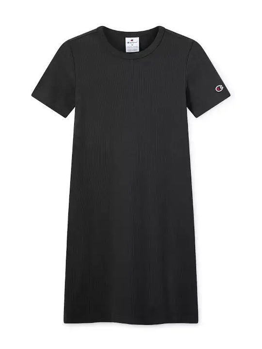Καλοκαιρινό Mini Αθλητικό Φόρεμα Κοντομάνικο Black