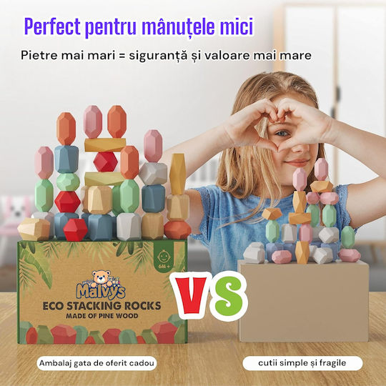 Malvys Wooden Stacking Toy for 3+ Months