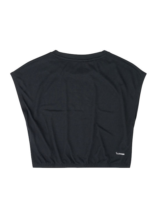 Παιδικό Crop Top Αμάνικο Black/off White