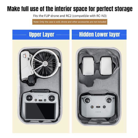 Gray Fabric Battery Carrying Bag for DJI Flip