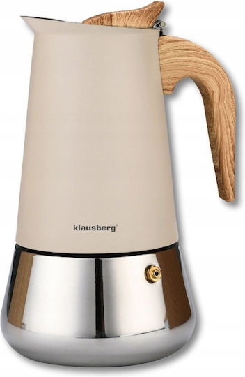 Klausberg Electric Stovetop Espresso Pot 9 Cups Silver