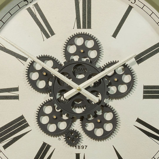 A-s Argo Silent Antique Metal Wall Clock Khaki Ø52.5cm