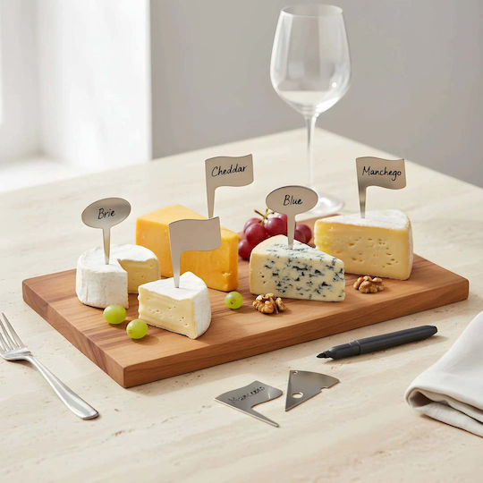 Phos & Gaia Servierplatten Käse Hölzernes 7 Stück