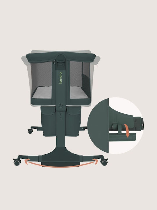 Lionelo Cradle Jodie with Mattress Side Opening and Wheels Green