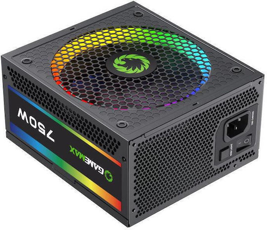 GameMax 750W Schwarzes Vollständig Modular 80 Plus Gold Netzteil für Computer (SAGMRGBPRO750ATX3)