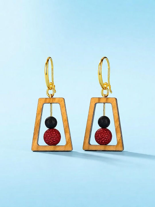 Olive Earrings Made of Steel with Blue Stones