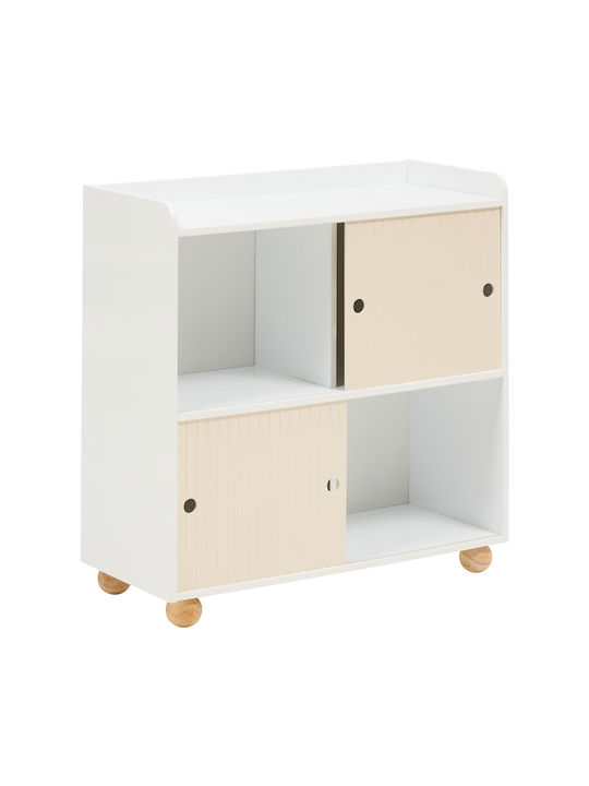 A-s Bouli Βιβλιοθήκη Δαπέδου Ξύλινη Μπεζ 60x30x75.5cm