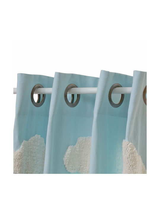 Kids Blackout Curtain A-s Tufy with Grommet Tops Light Blue 140x260cm