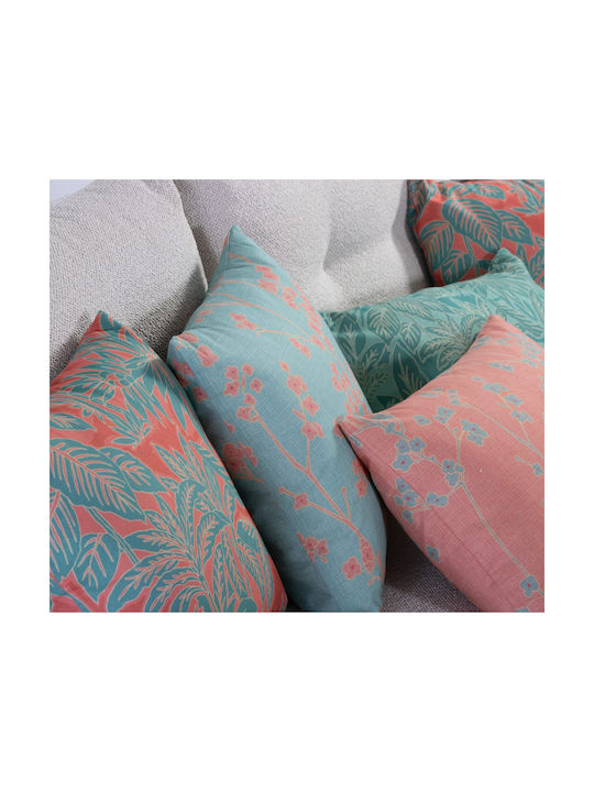 Nef-Nef Homeware Sofa-Kissen Floriva aus 100% Baumwolle Türkisen 45x45cm