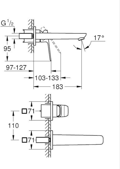 Grohe Cubeo for Bathroom Sink Silver 4067393011934