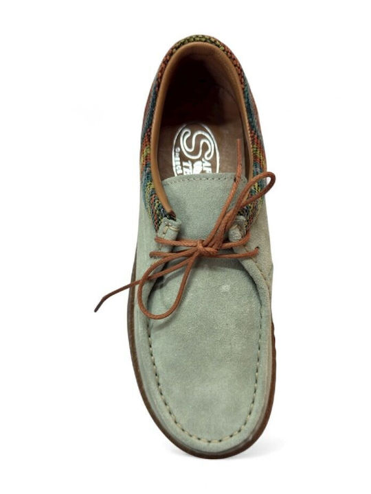Damen Mokassins Leder Avocado