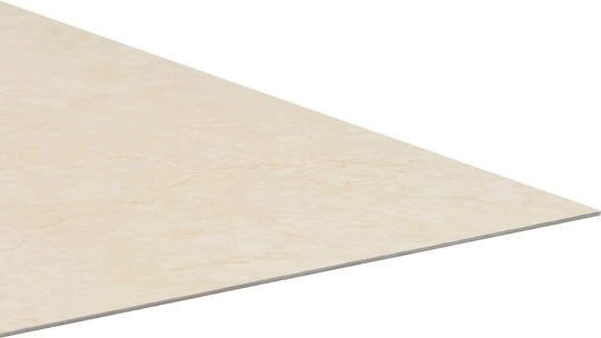 vidaXL Set Plastic Floor PVC with 55 Tiles 1.5mm Beige M30.5xP30.5cm
