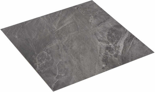 vidaXL Set Plastic Floor PVC with 55 Tiles 1.5mm M30.5xP30.5cm Black