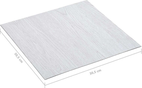 vidaXL Set Plastic Floor PVC with 55 Tiles 1.5mm L30.5xW30.5cm White