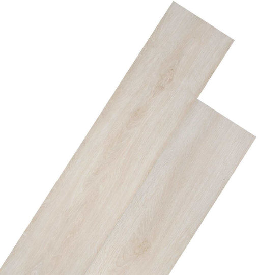 vidaXL Set Plastic Floor PVC with 36 Tiles 2mm M91.5xP15cm White