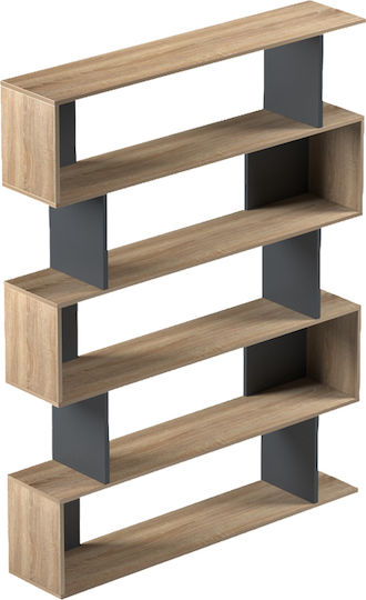 Bookcase Tetri Sonoma-Anthracite 121.8x25.4x158.8cm