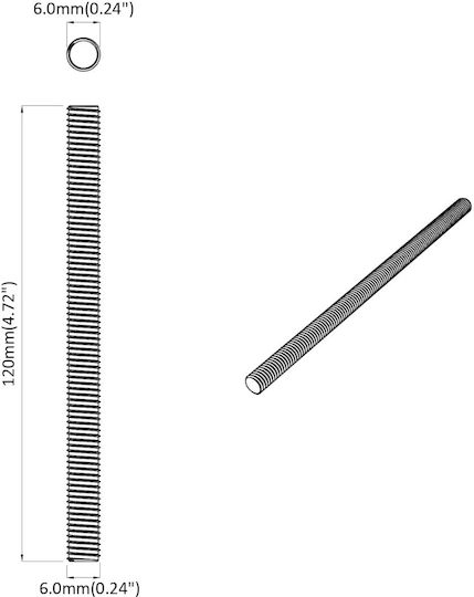 vidaXL Screw with Diameter M6 and Length 120mm 2 Pieces